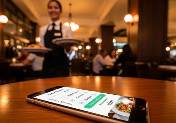 Tracking order status on phone